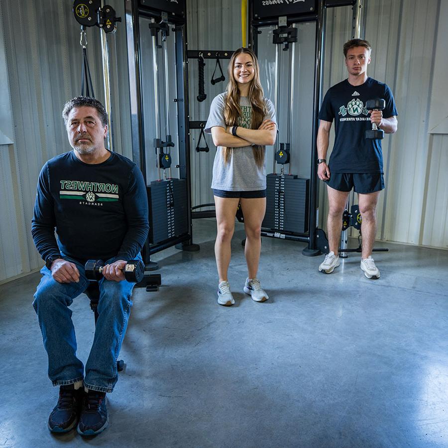 Left to right are Hayden Froscheiser, Jadyn Barnes and Gail Lacox. (Photo by Lilly Cook/Northwest Missouri State University)